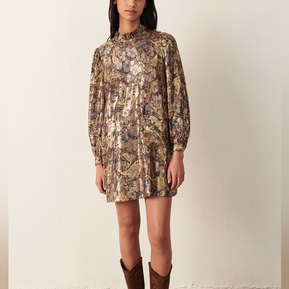 ba&sh gold short, mini dress - Picture 1 of 6